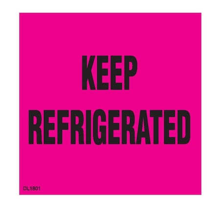 Decker Tape Products Label, DL1801, KEEP REFRIGERATED, 3" X 3" DL1801